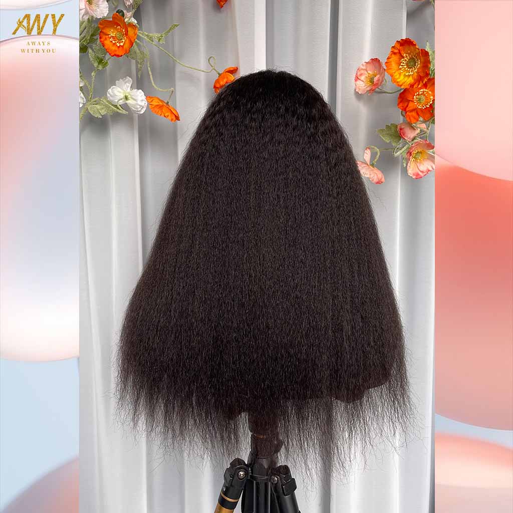 Cambodian Hair U Part Kinky Straight 200% Density Wig
