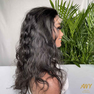 Cambodian Hair  4x4 Closure  Body Wave 200%Density Wig