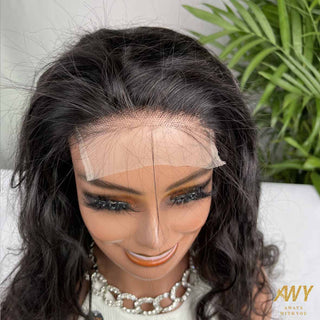 Cambodian Hair  4x4 Closure  Body Wave 200%Density Wig